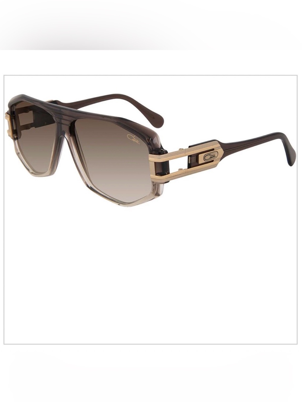 Cazal Legends 623/3 Brown Gradient Shield Sunglasses with Gold Hardware